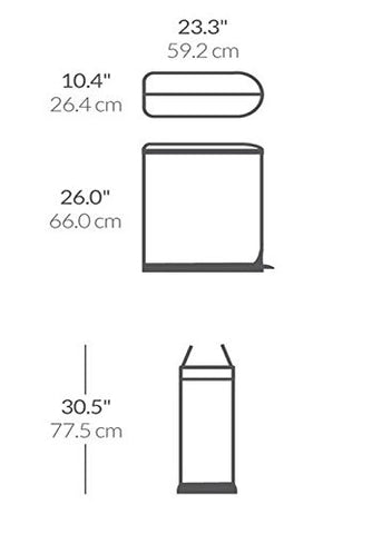 simplehuman removable inner bucket lifted out for easy cleaning and drip containment