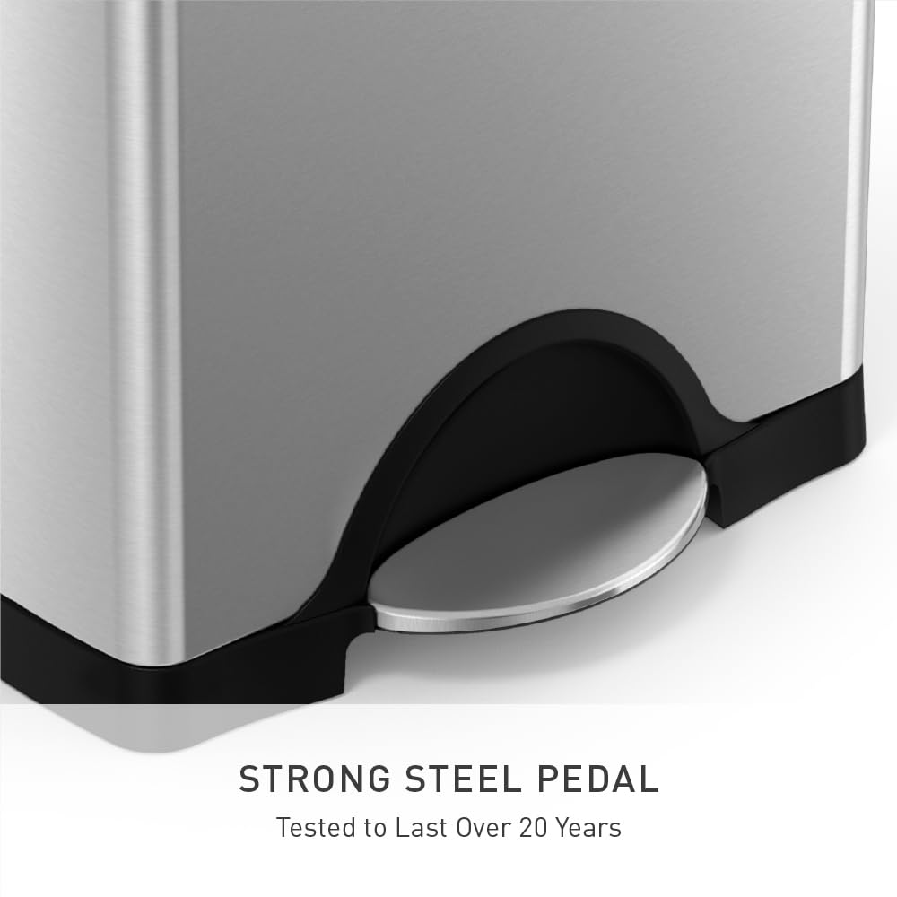 simplehuman removable inner bucket lifted out for easy emptying and simple cleaning benefit