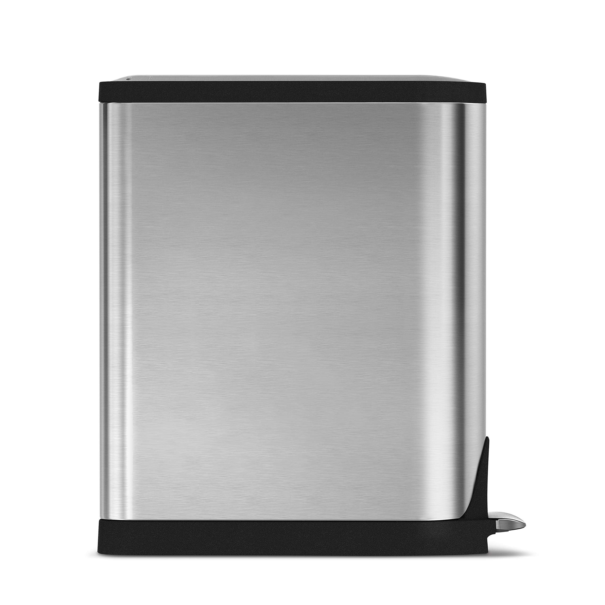 simplehuman removable inner buckets with bucket park position, eases bag changes and cleaning