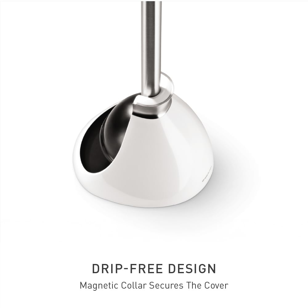 simplehuman narrow flange cup detail designed for modern low-flow toilets