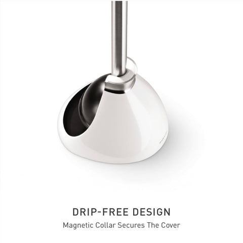 simplehuman narrow flange cup detail designed for modern low-flow toilets