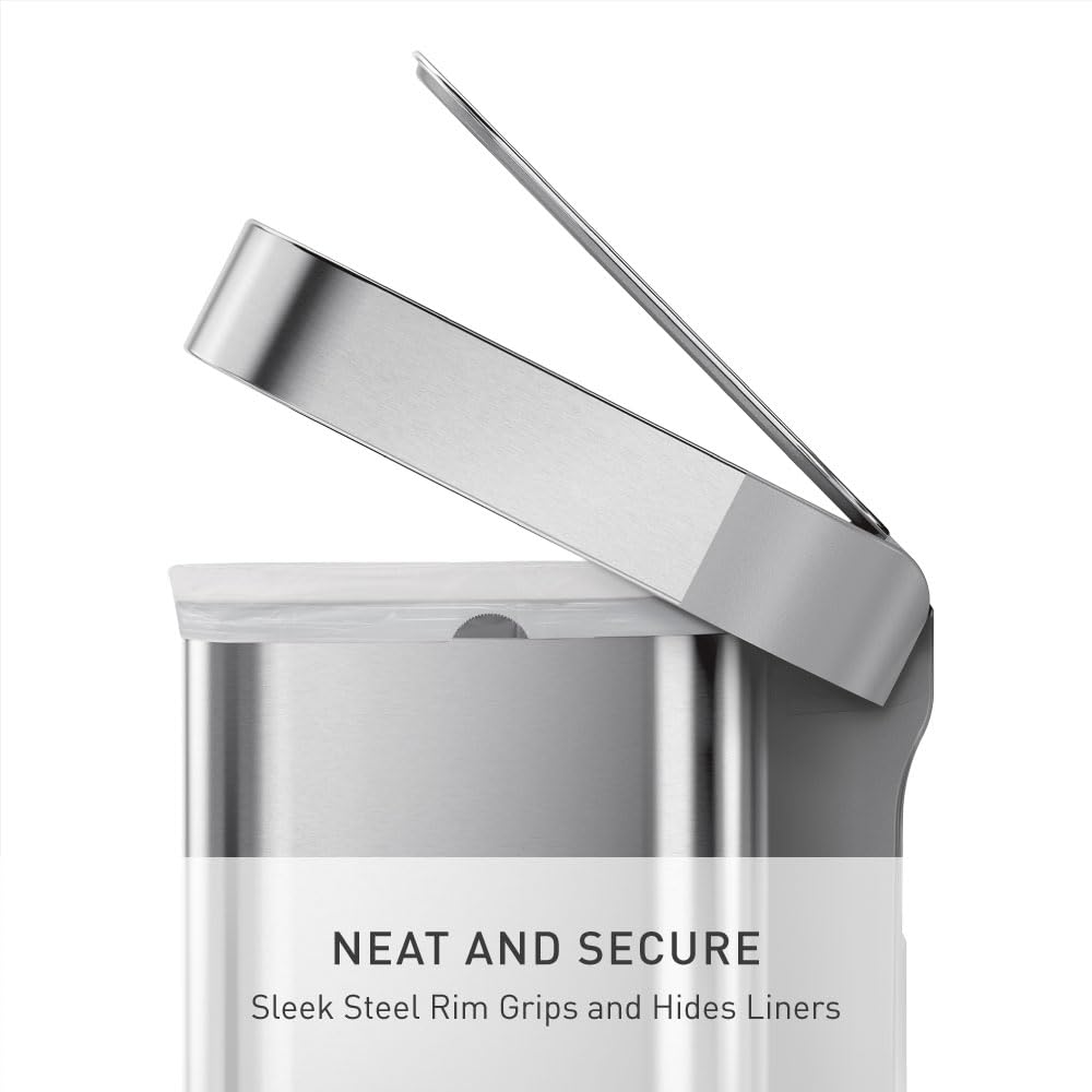 simplehuman handled recycling bucket removed for easy transport and spill-free carrying