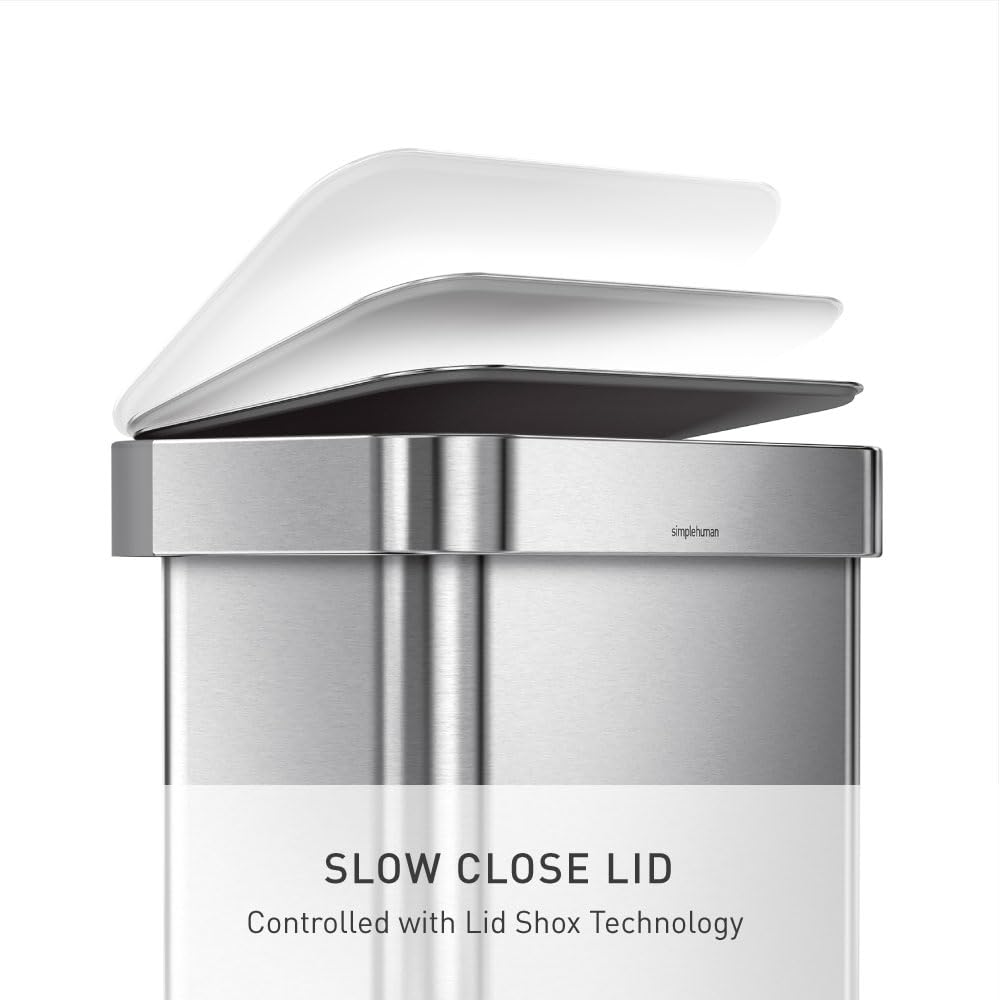 simplehuman can beside counter showing size scale benefit: fits standard kitchen spaces
