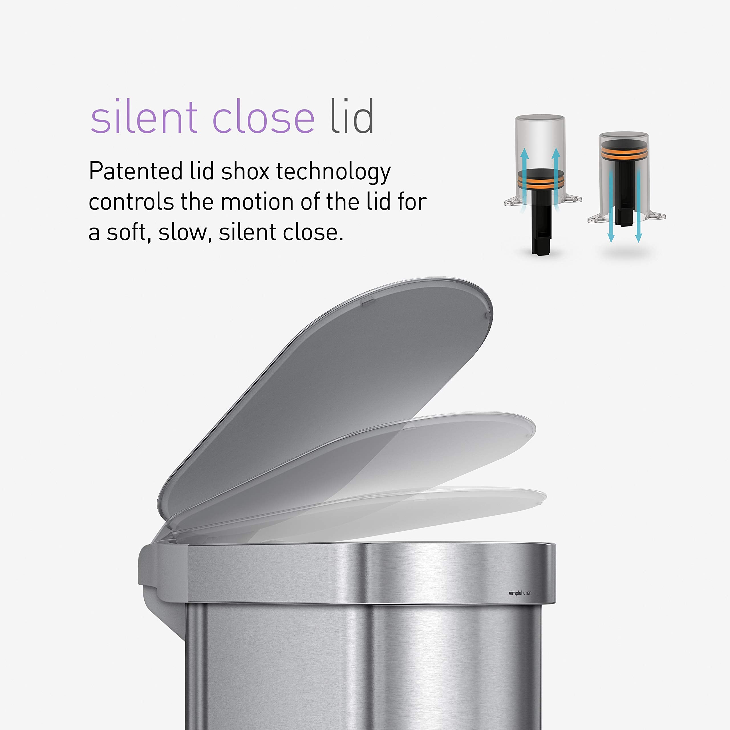 simplehuman side profile slim fit illustrating space-saving placement advantage