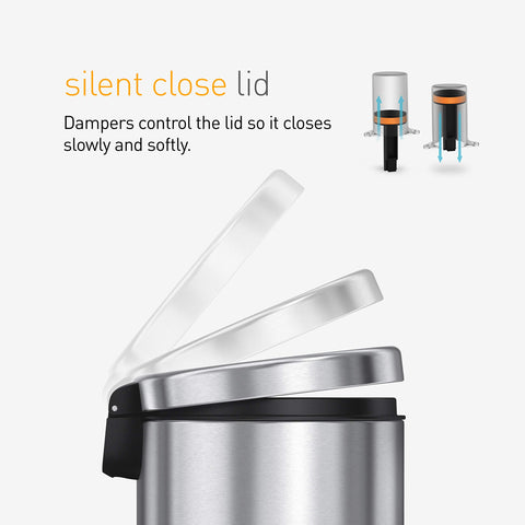 simplehuman side view with hand demonstrating compact size and convenient access benefit