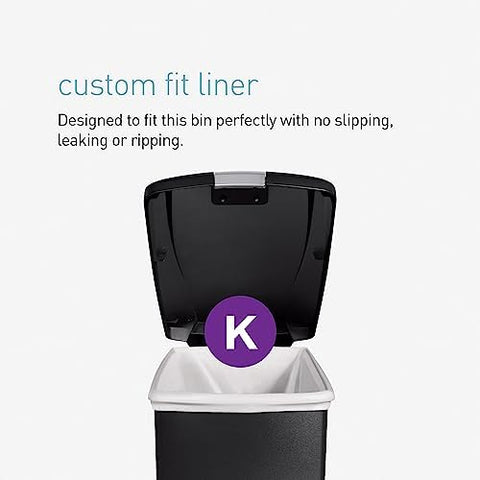 simplehuman interior with code K liner fitted for cleaner bag changes