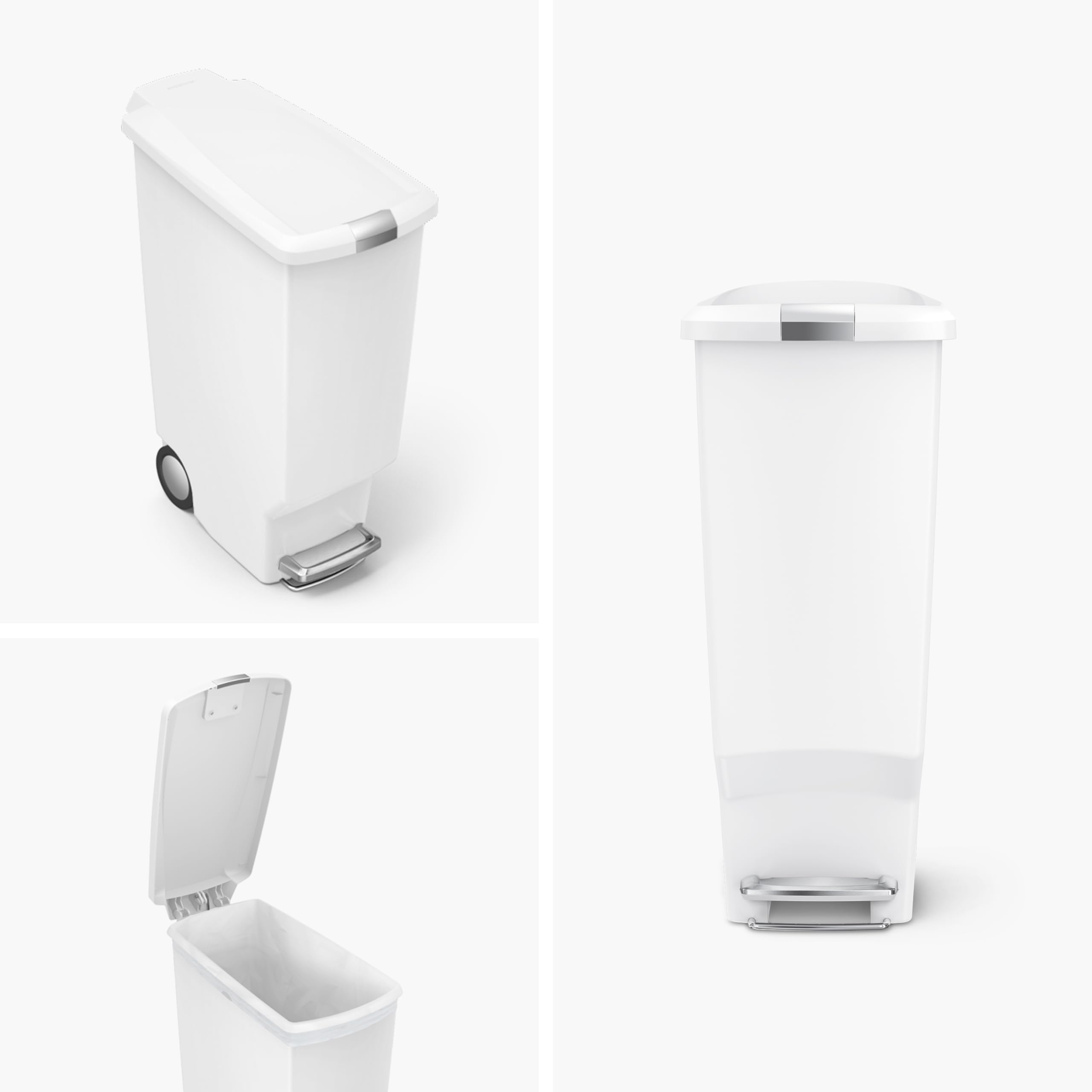 simplehuman steel pedal and base detail highlighting durable operation