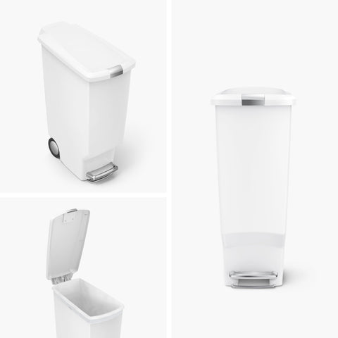 simplehuman steel pedal and base detail highlighting durable operation