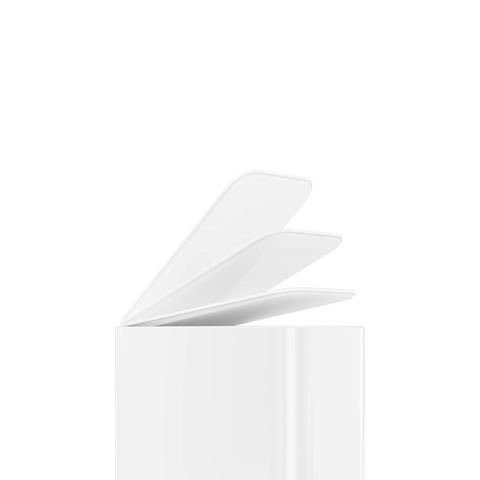 simplehuman in a bathroom setting near sink to illustrate discreet, modern placement benefit