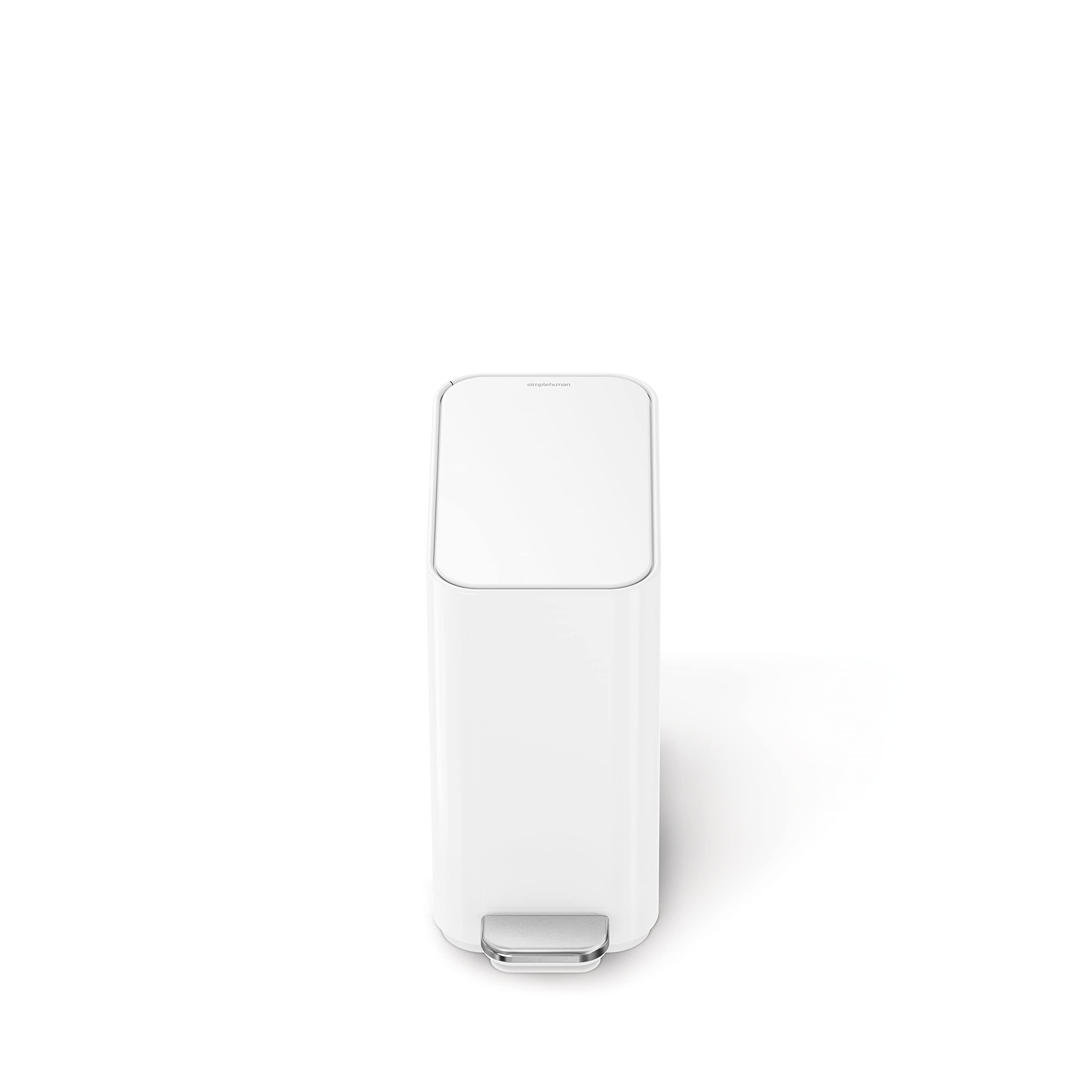 simplehuman liner pocket open with Code B liners visible for fast, no-mess bag changes