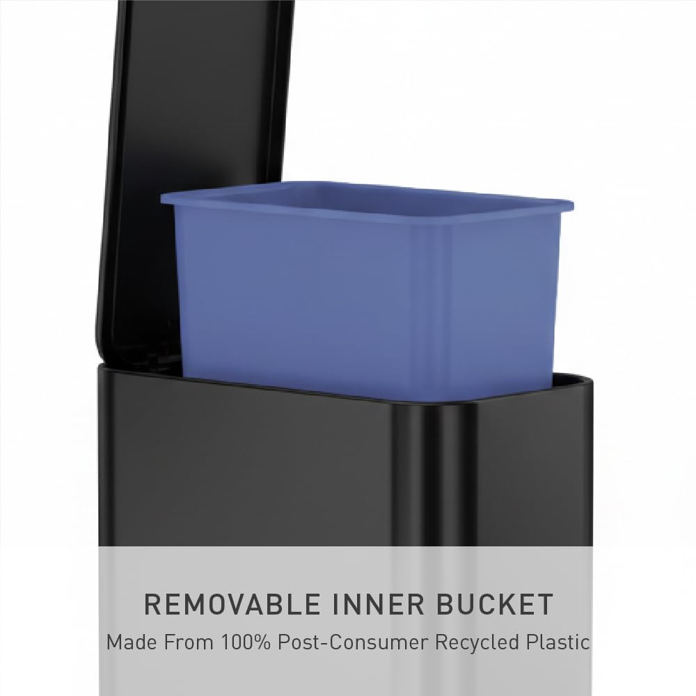 simplehuman can beside sink showing compact 5L scale for small bathrooms