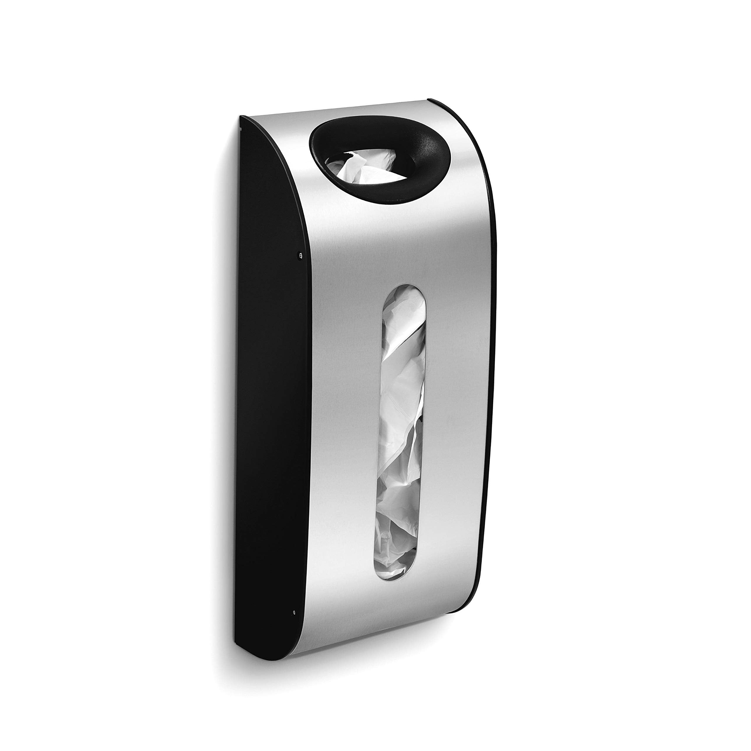 simplehuman close-up top opening showing easy bag loading and quick storage