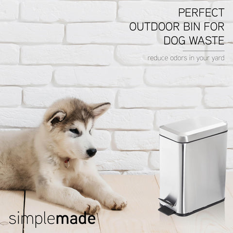 SIMPLEMADE angled lid open revealing inner bucket for easy emptying benefit