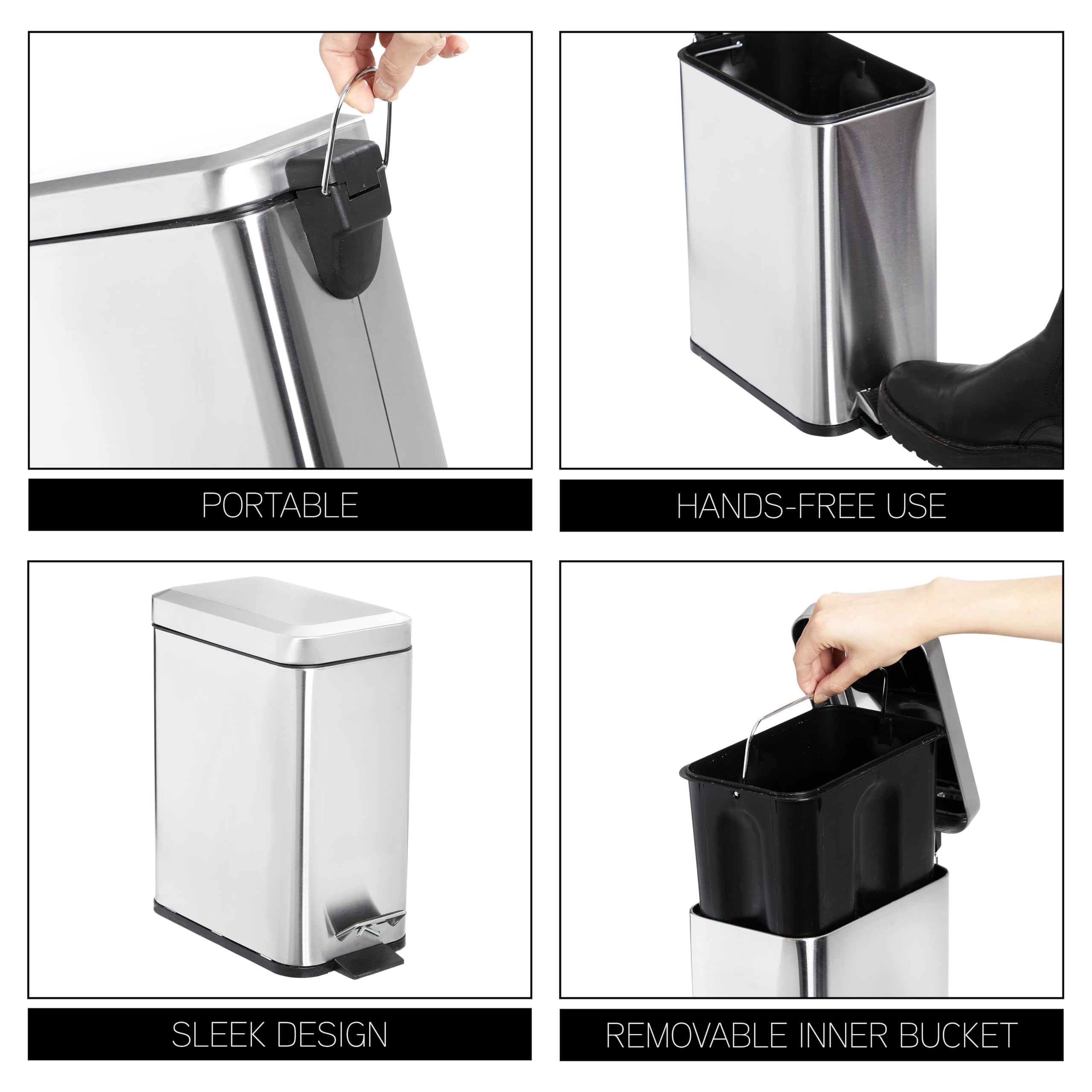 SIMPLEMADE stainless steel texture highlighting fingerprint-resistant finish for cleaner appearance