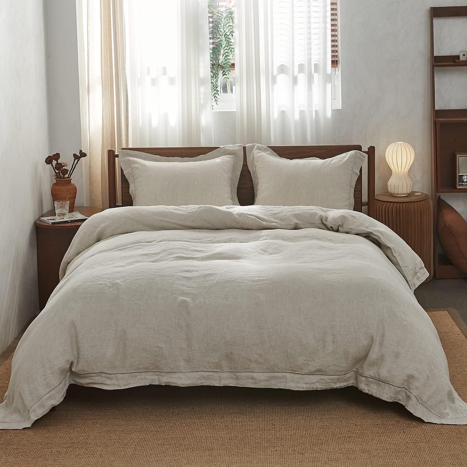 Simple&Opulence washed linen texture macro showing soft breathable fabric benefit