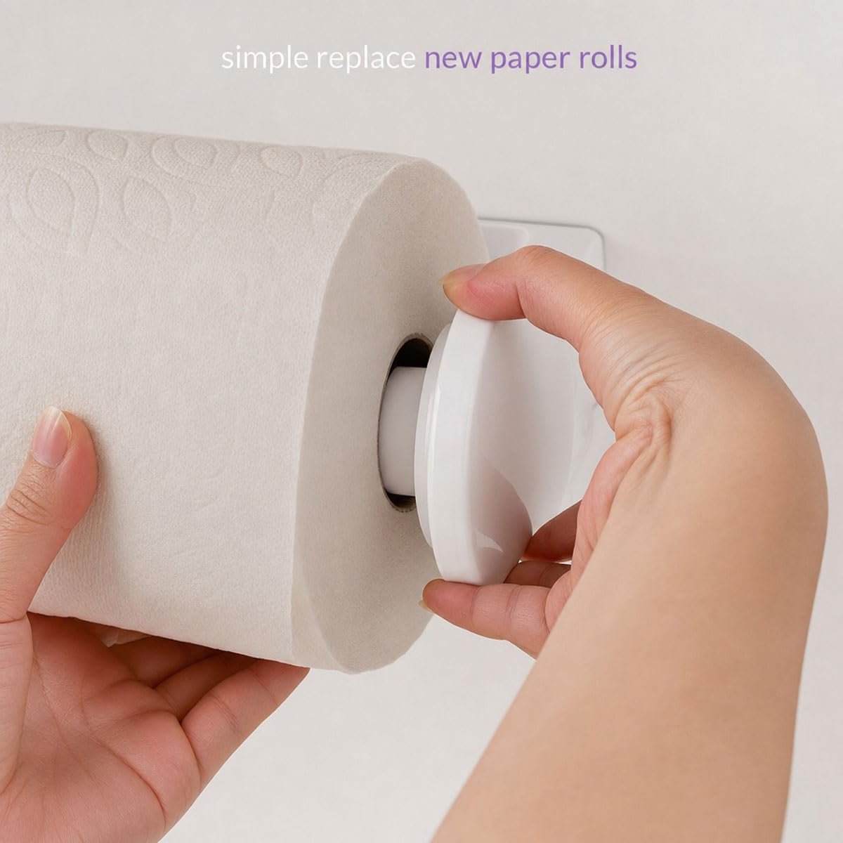 simpletome paper roll installed with one hand showing quick access benefit
