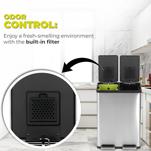 Simpli-Magic built-in filter holder showing charcoal insert for odor reduction
