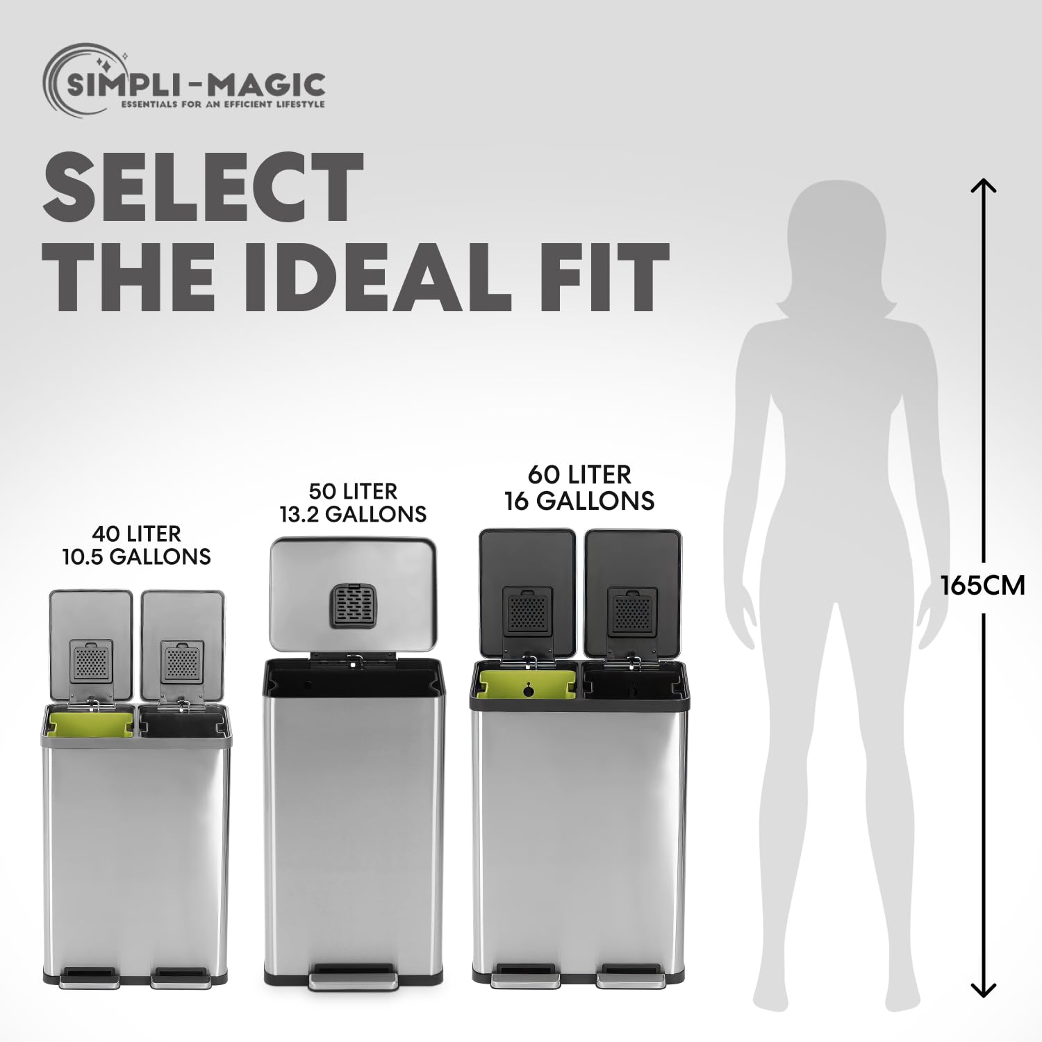 SIMPLI-MAGIC built-in filter holder visible for easy odor-control replacement