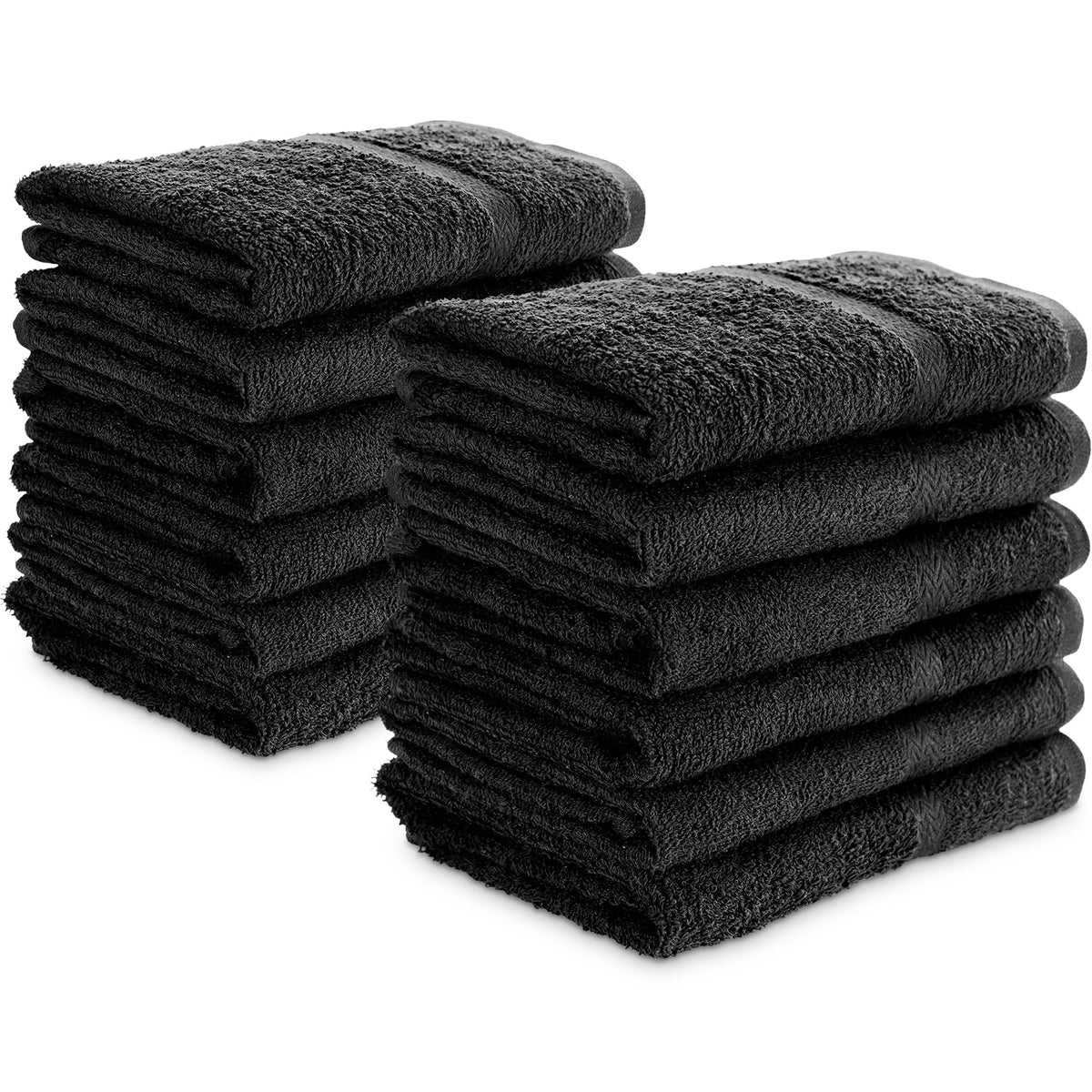 SIMPLI-MAGIC front packaging showing 12 black towels and value