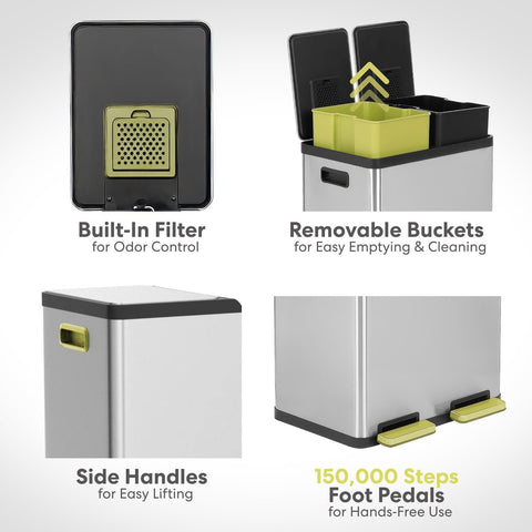 SIMPLI-MAGIC removable inner buckets showing easy emptying and cleaning