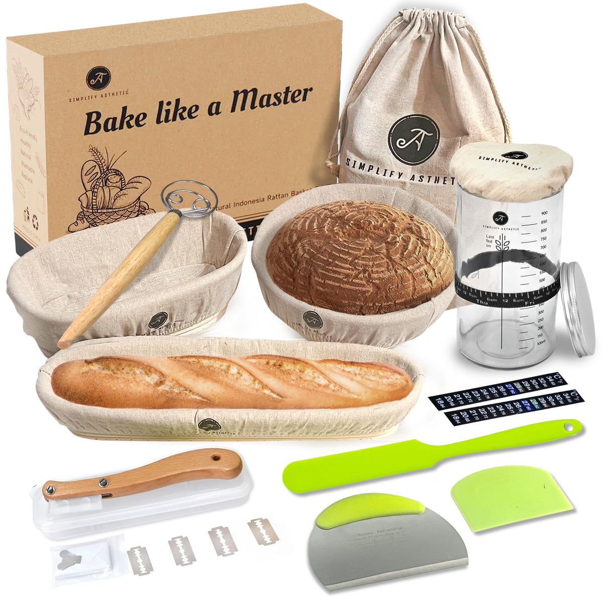 SIMPLIFY ASTHETIC front packaging showing full sourdough kit convenience