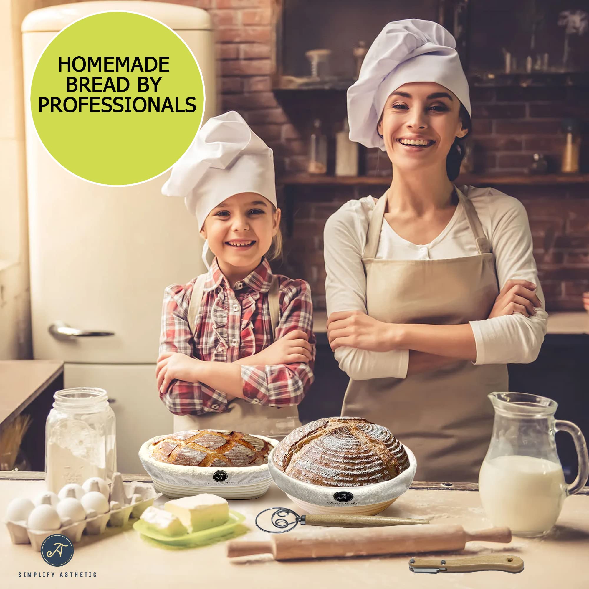SIMPLIFY ASTHETIC dough tools laid out to speed mixing and shaping