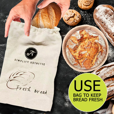 SIMPLIFY ASTHETIC linen liners in basket preventing sticking and moisture