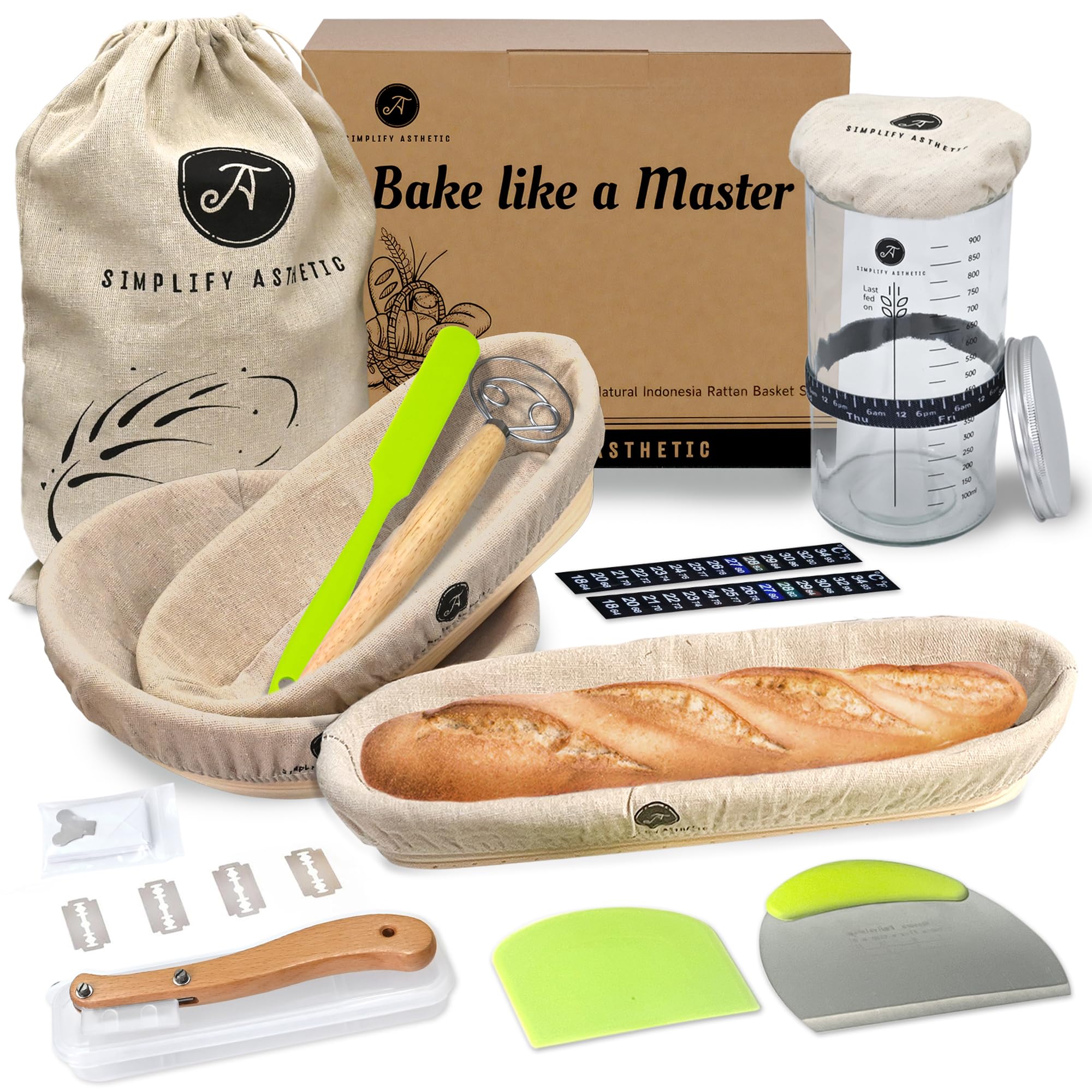 SIMPLIFY ASTHETIC sourdough jar kit and scale for consistent feeding
