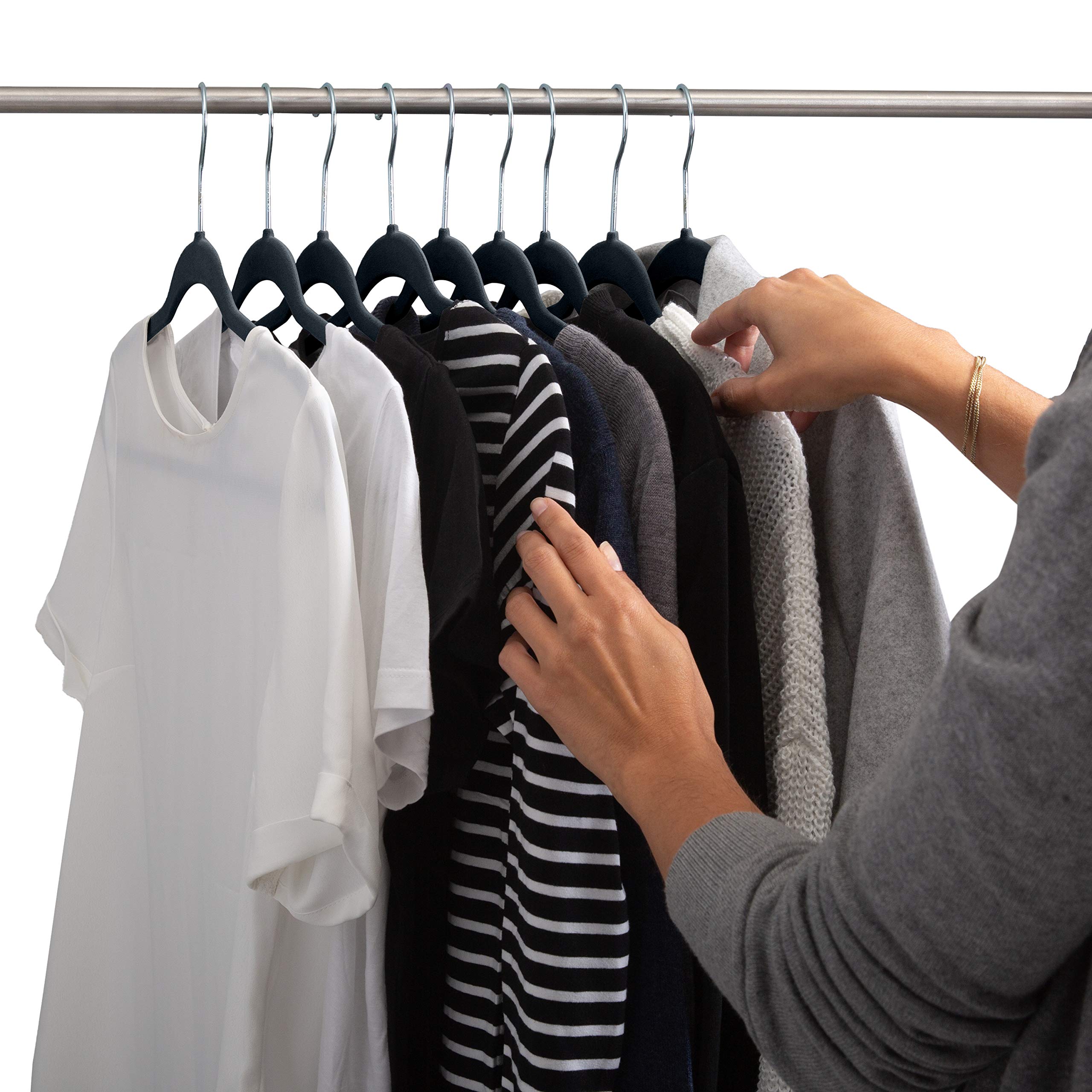 Simplify contoured shoulder view preventing shoulder bumps and preserving garment shape