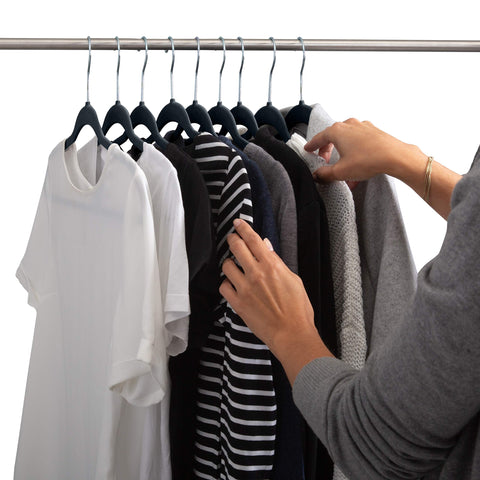Simplify contoured shoulder view preventing shoulder bumps and preserving garment shape