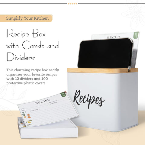 Simplistic Charms cards inside clear sleeves protecting handwritten recipes benefit