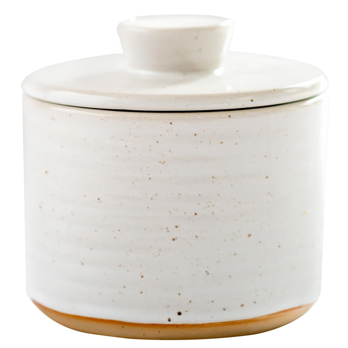 Simply Caroline front view of butter crock showing lid and base for easy countertop storage