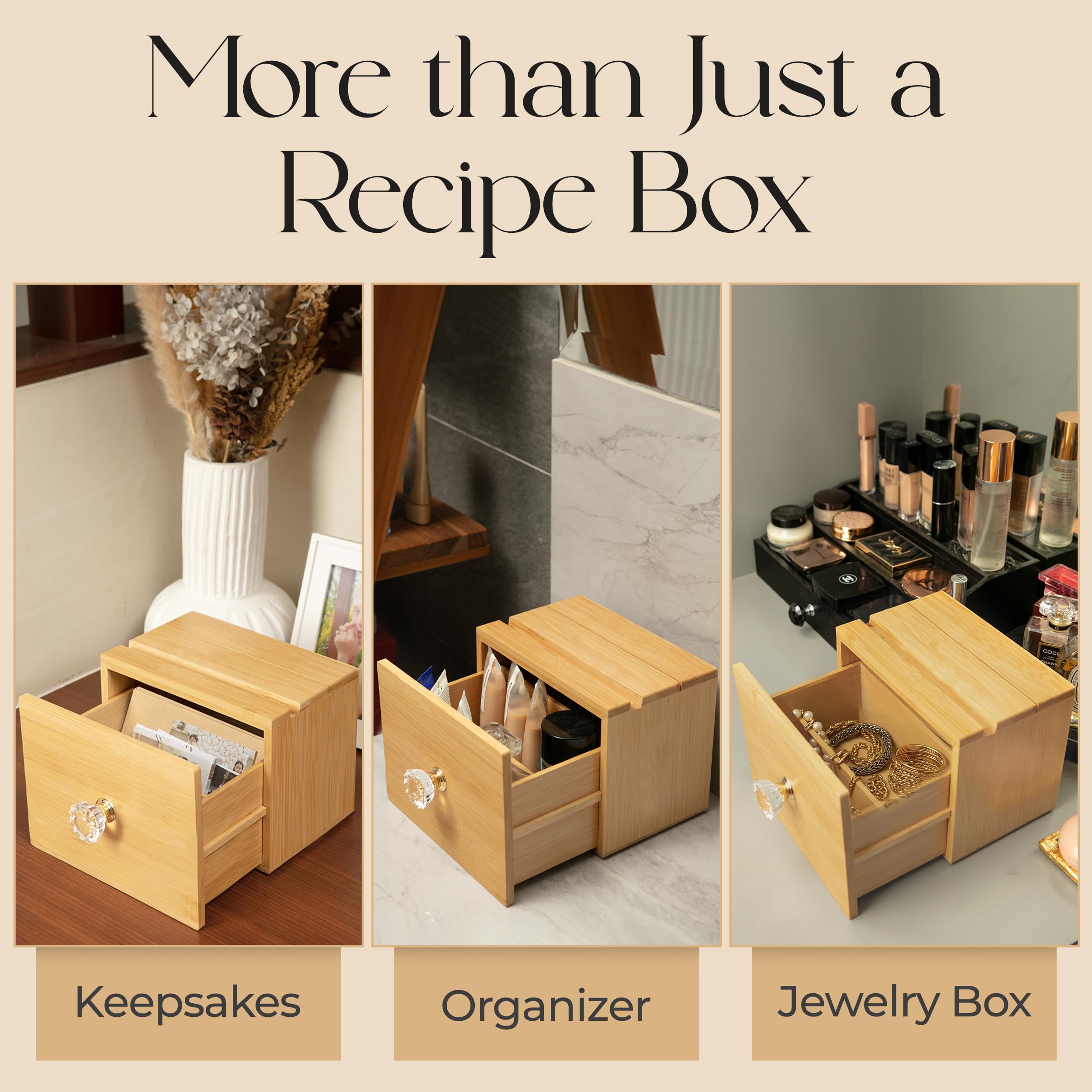 Simply Daisy laid out 50 recipe cards and 12 dividers ready to organize