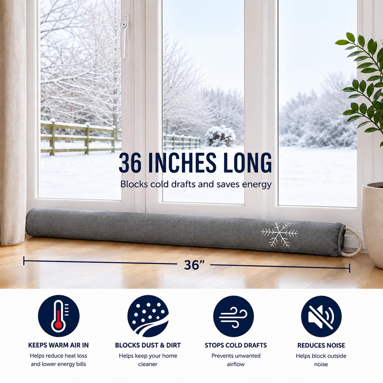 Simply Genius embroidered snowflake detail close-up highlighting decorative touch and durable fabric