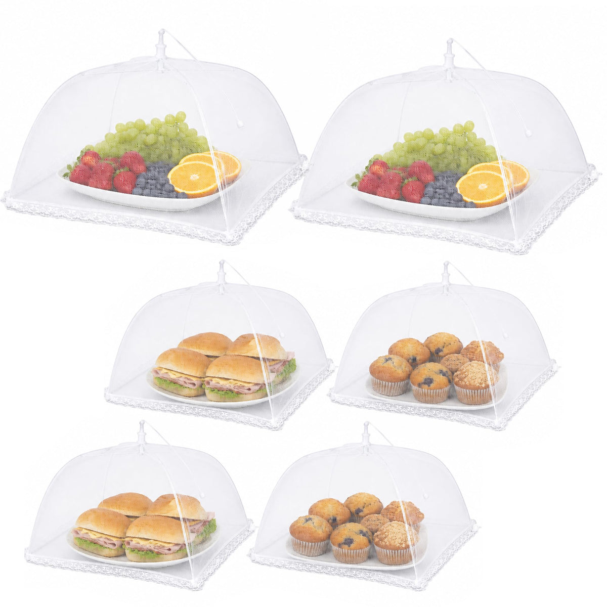 Simply Genius front view of full six-pack mesh covers showing compact packaging and portability