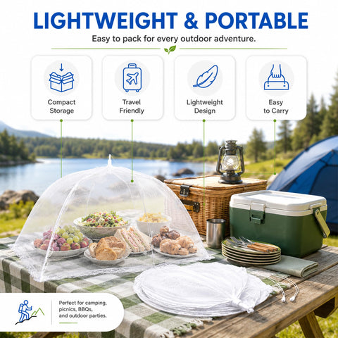 Simply Genius large mesh cover shielding a salad bowl while allowing airflow and visibility