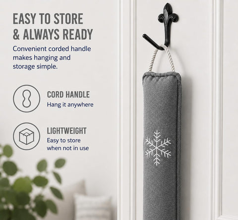 Simply Genius stopper alongside ruler showing 36-inch scale for proper door coverage