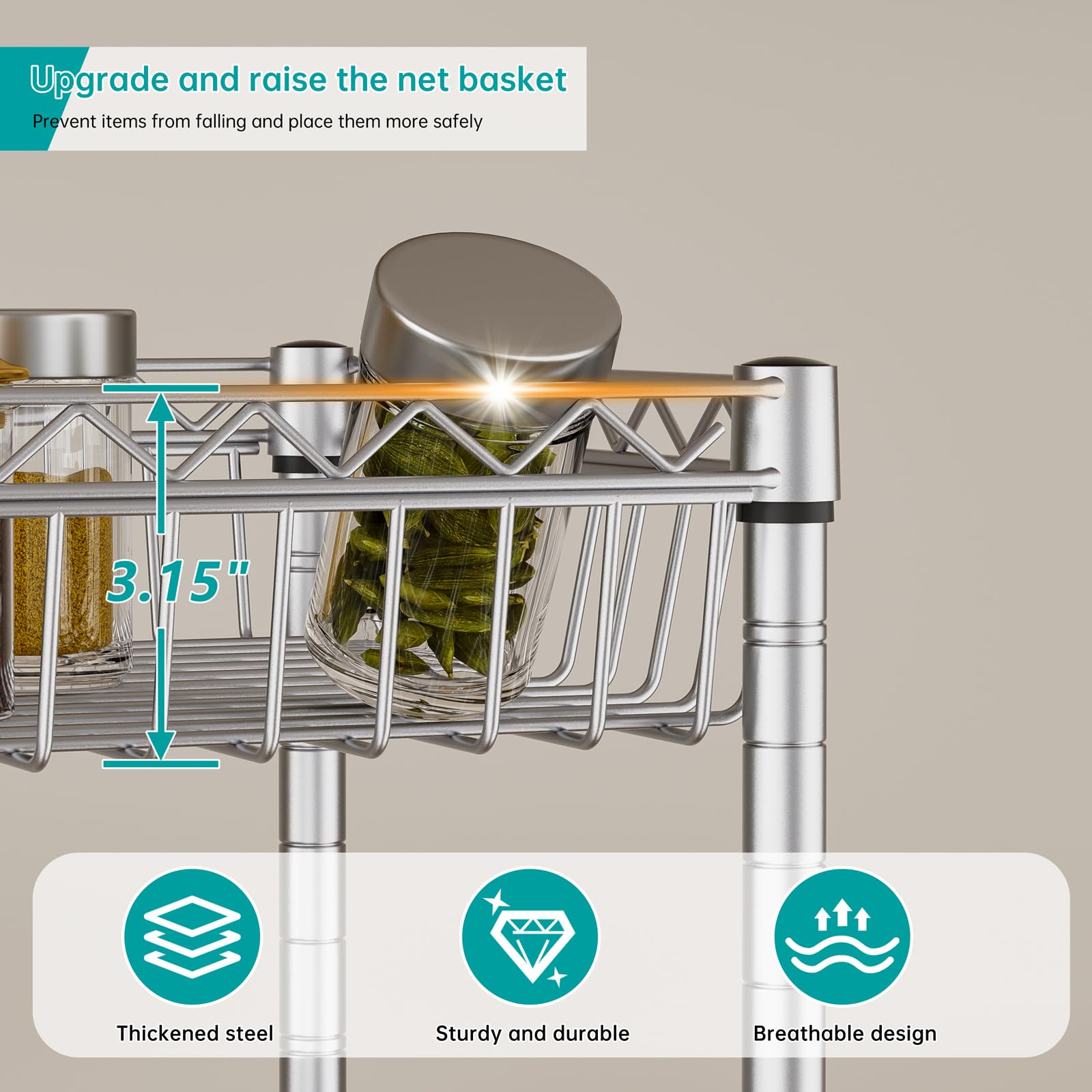 SINGAYE demonstration of adjustable height for custom storage benefit