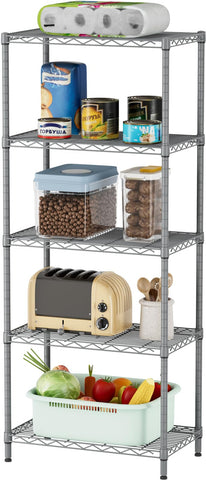 SINGAYE packaged components laid out showing included poles shelves clips and feet for easy setup