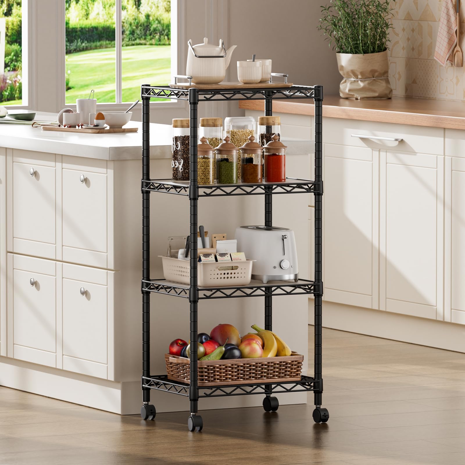 SINGAYE shelf height shown with hand to demonstrate compact scale