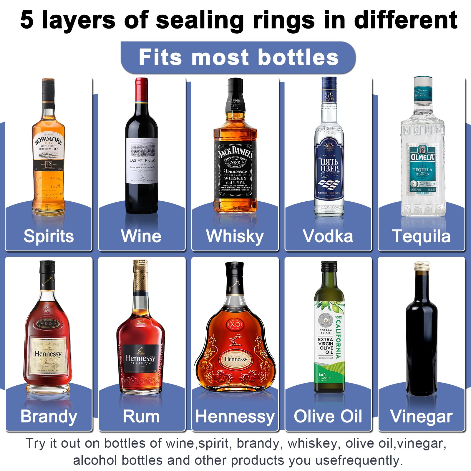 SINLUCESCE pour spout beside bottle to show fit and scale