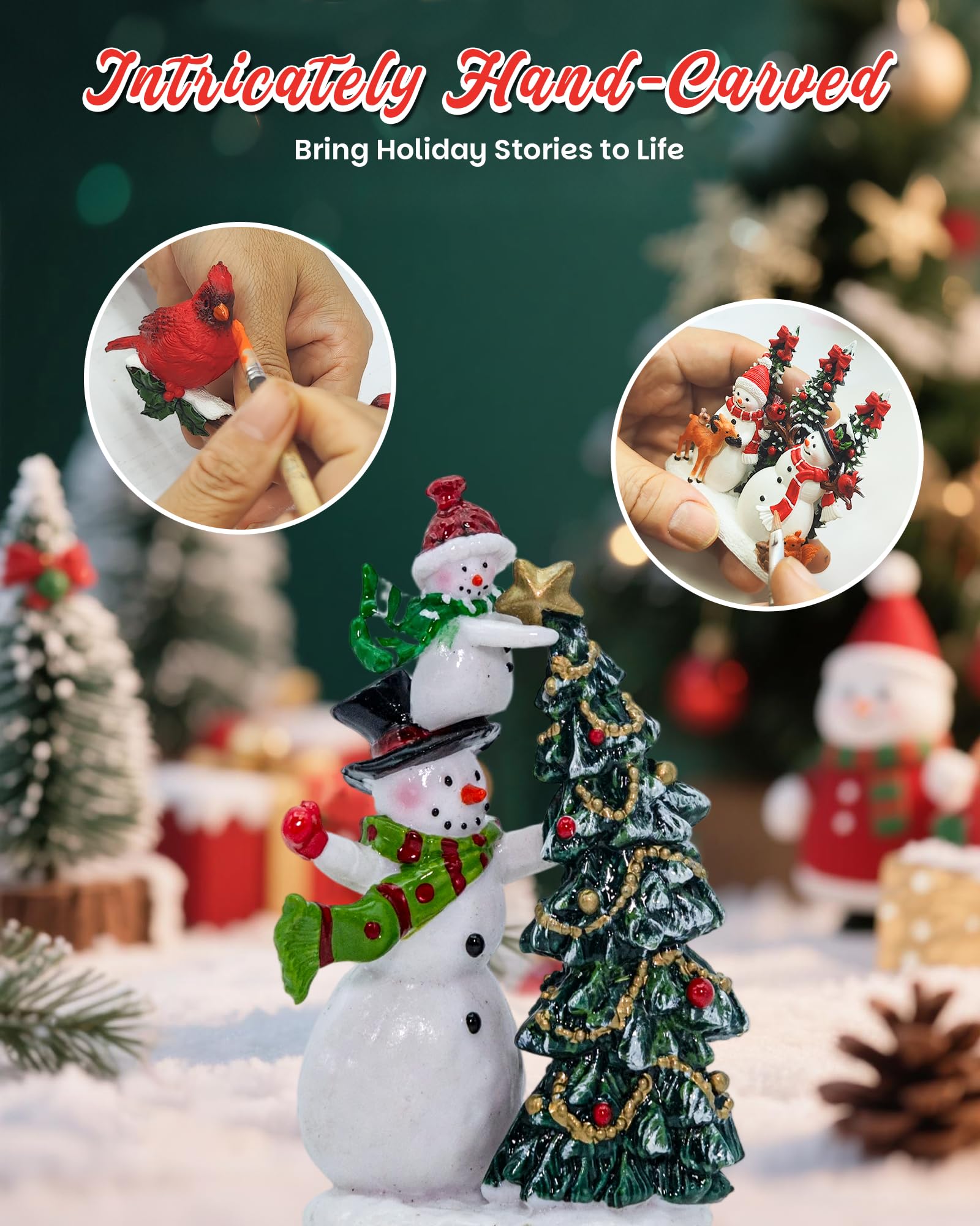 sinofayar close-up of snowman figures highlighting handcrafted detail