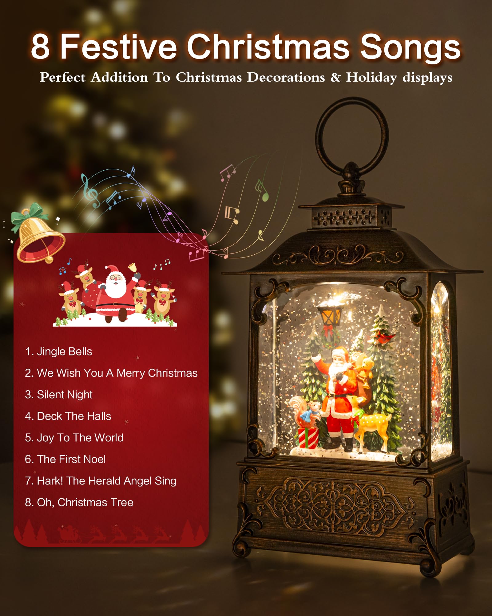 sinofayar close-up of Santa scene highlighting detailed figurines and charm