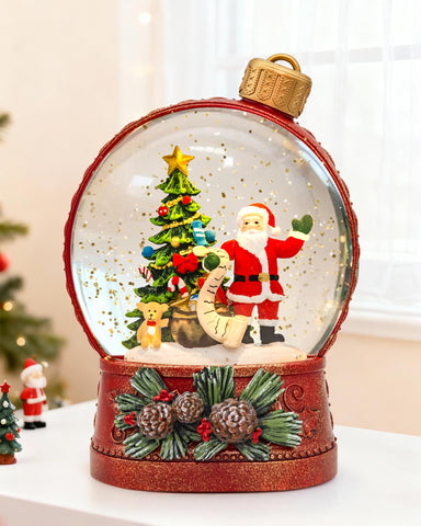 sinofayar front view snow globe lantern showing festive scene and ambient glow benefit
