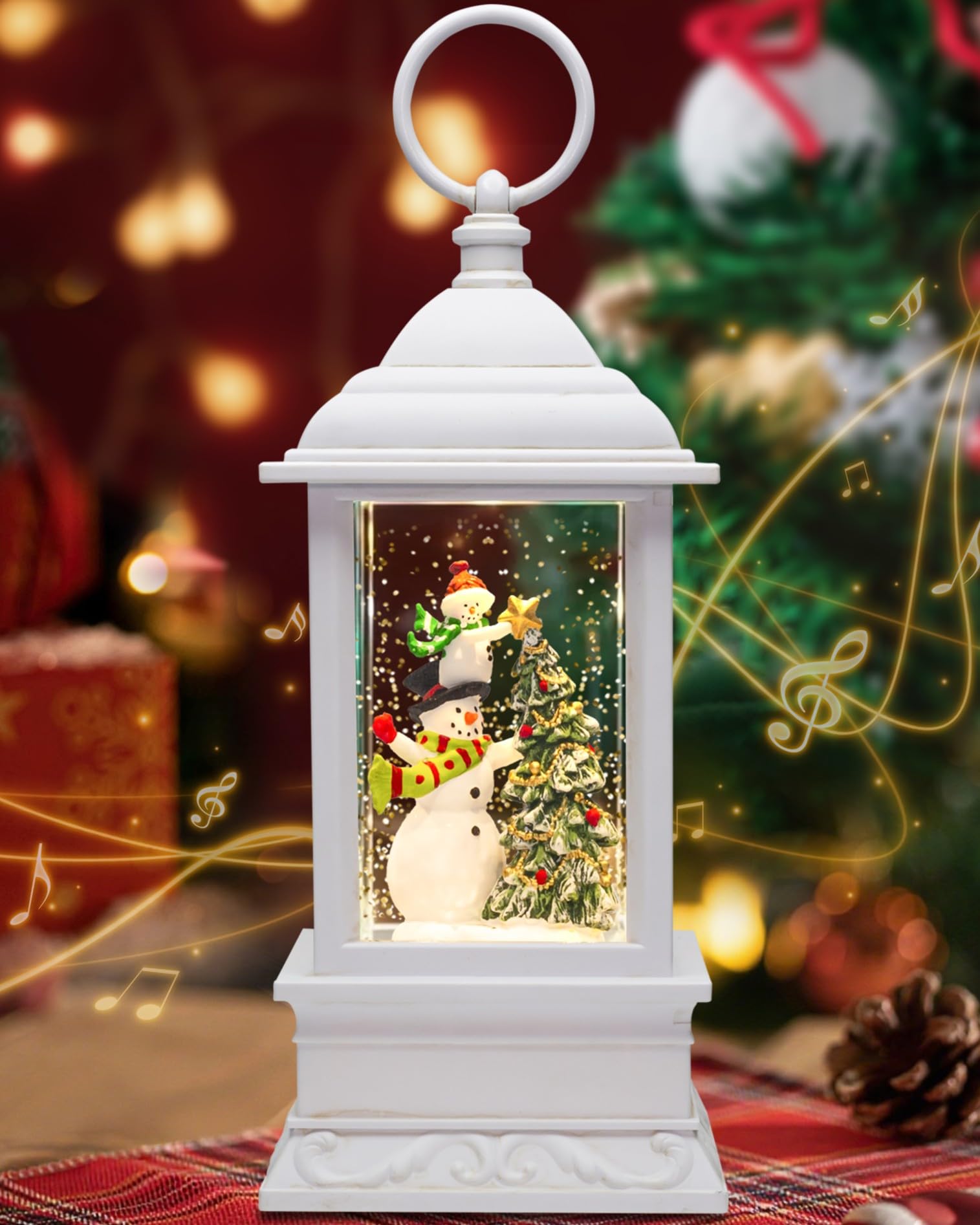 sinofayar front view snowman globe showing festive centerpiece appeal