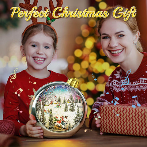 sinofayar glitter swirling inside globe demonstrating dynamic snowfall effect
