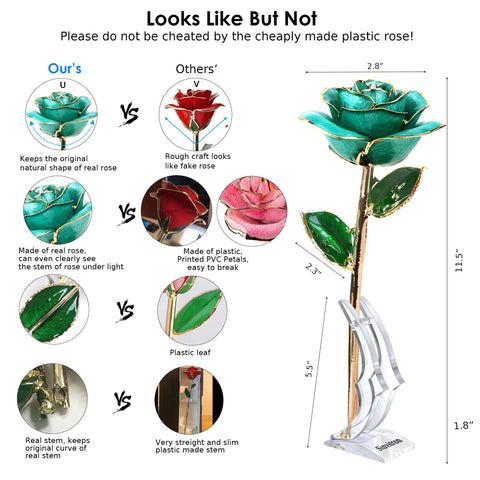 Sinvitron stem and leaves 24K plating, provides lasting decorative shine
