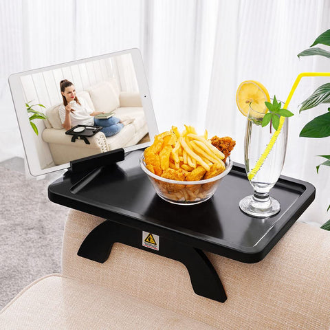 SINWANT front view of clip-on bamboo tray showing stable platform and neat finish