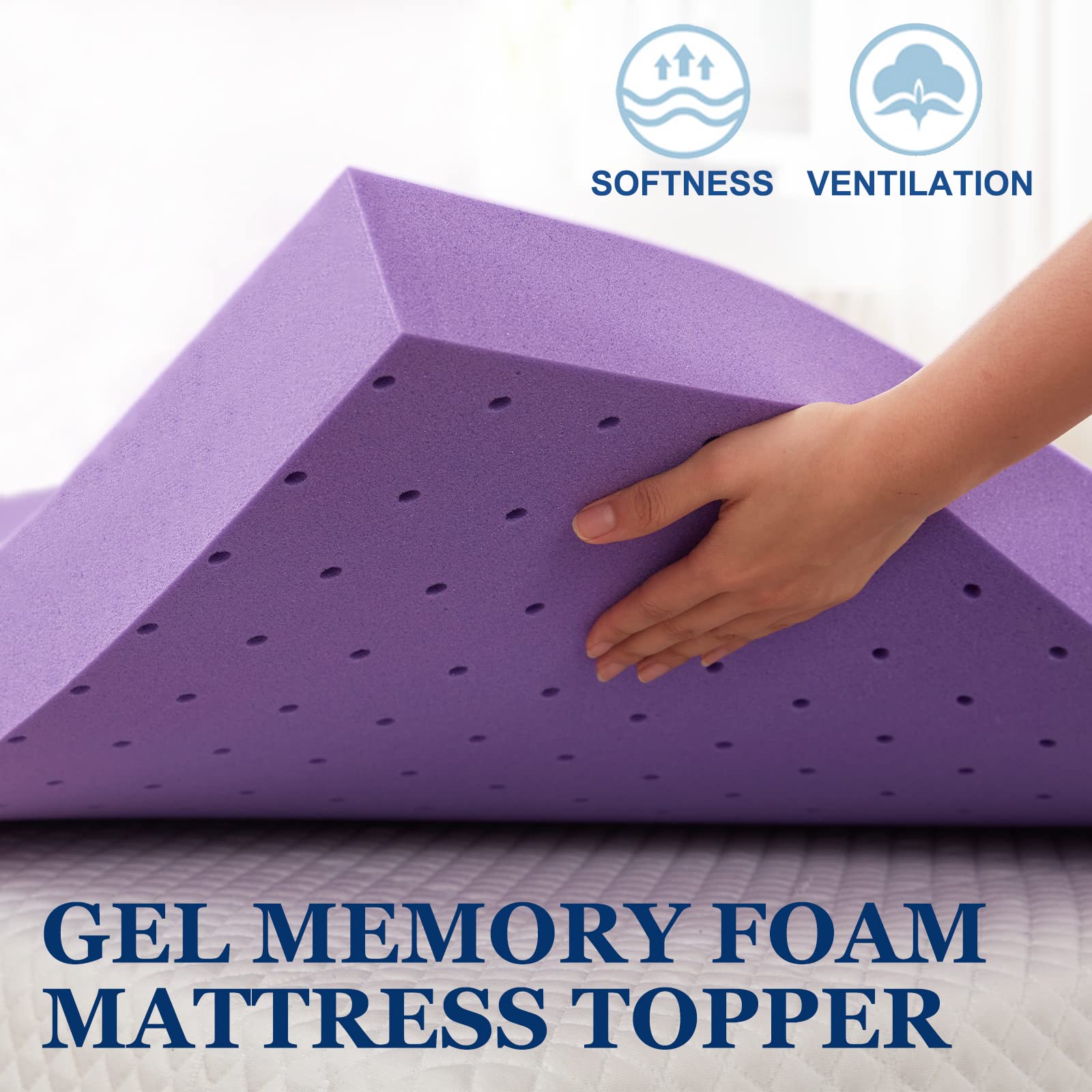 SINWEEK close-up of gel swirl memory foam texture, showing cooling surface benefit