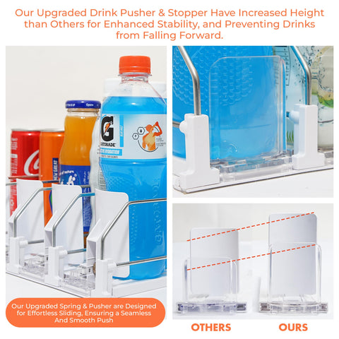 SIP SORT adjustable row width detail allowing different can and bottle sizes